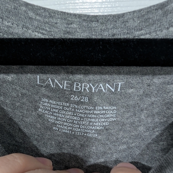 Lane Bryant Gray Graphic T-Shirt Never Stop Dreaming w/ Floral Design Size 26/28 - Picture 2 of 7